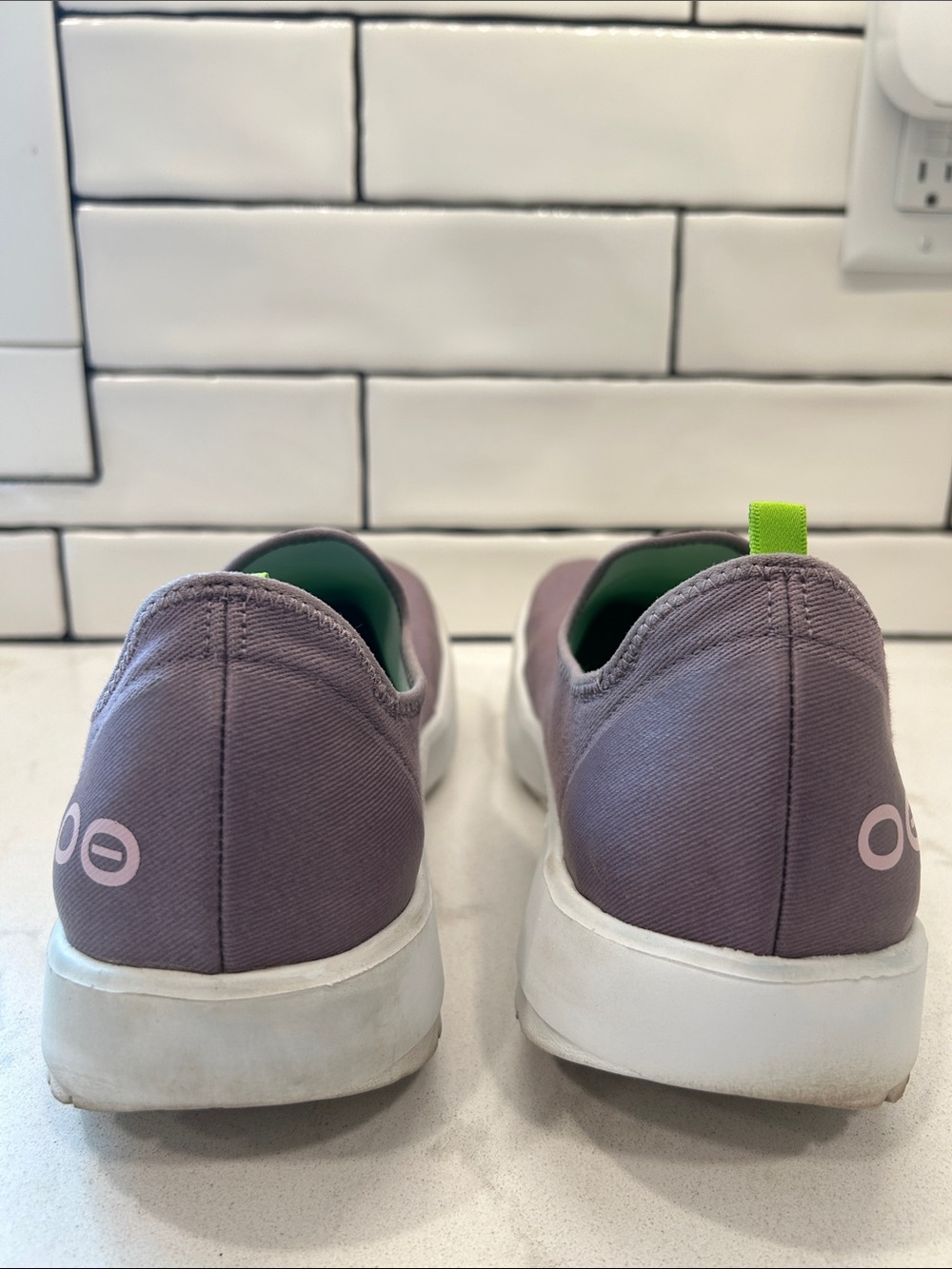 Oofos Womens OOmg Eezee Slip On Shoe Size11 Mauve Purple Recovery Comfort Sporty - Picture 8 of 15
